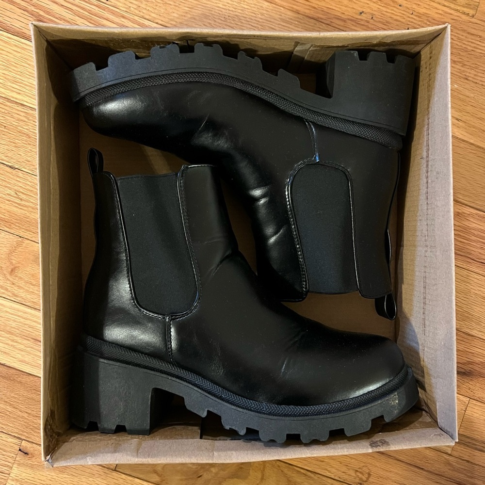 Sugar Black Combat Boots Size 9.5 with Optional Jewels